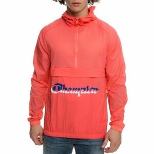Champion Manorak Windbreaker Nylon Jacket Mens Orange Sz M Lightweight Sporty